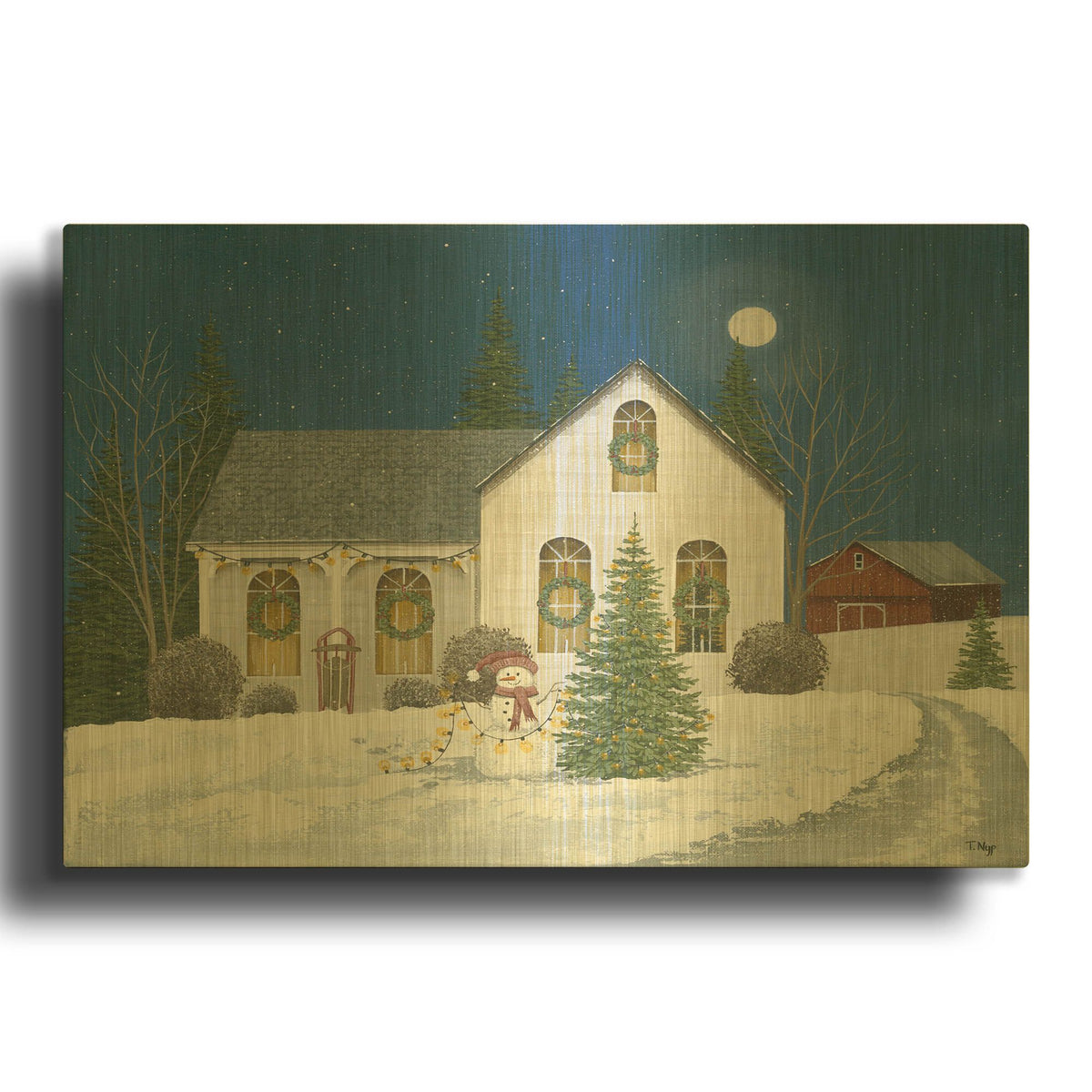 'The Night Before Christmas' By Tanya Nyp Gold Metal Wall Art