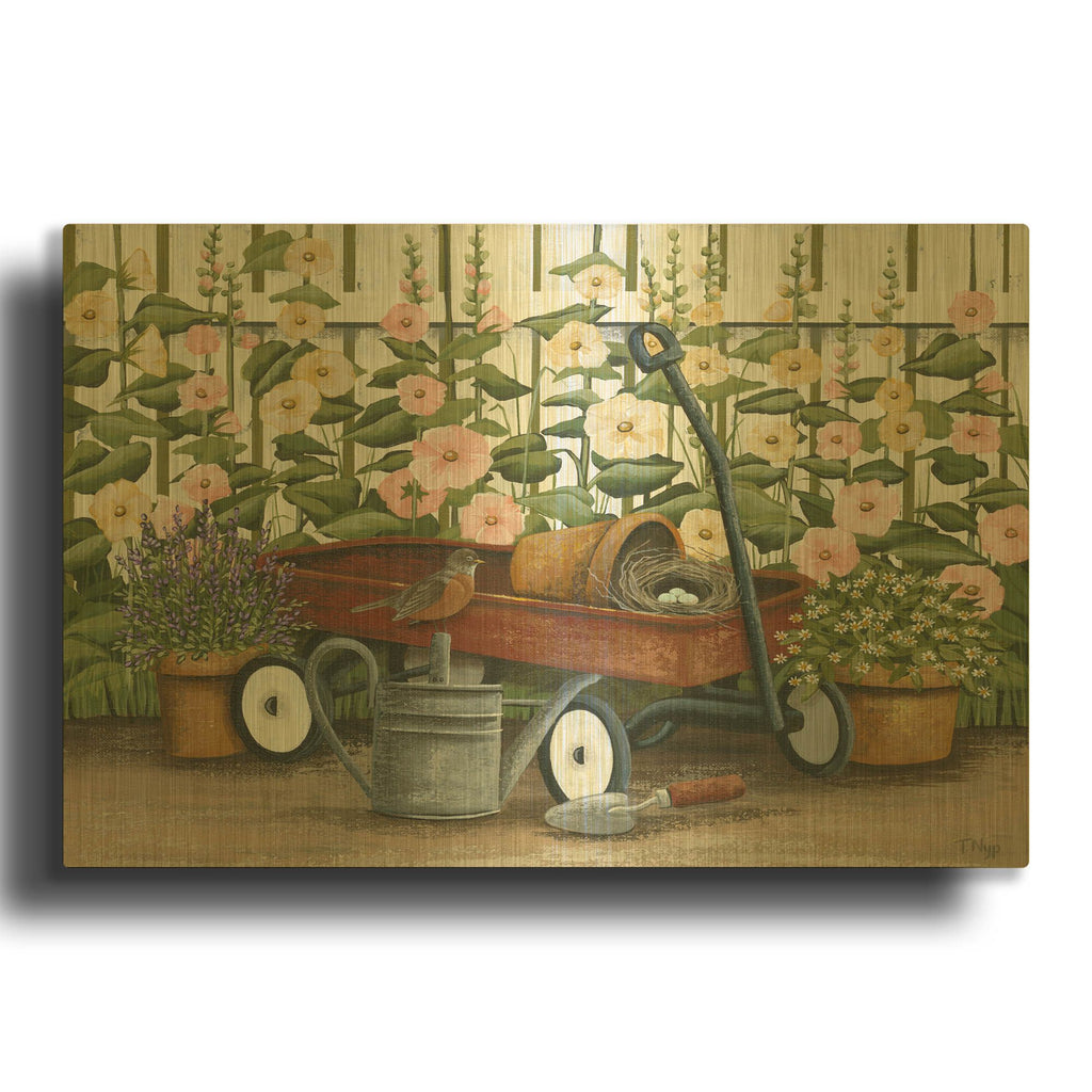 'Wagon And Tools' By Tanya Nyp Gold Metal Wall Art
