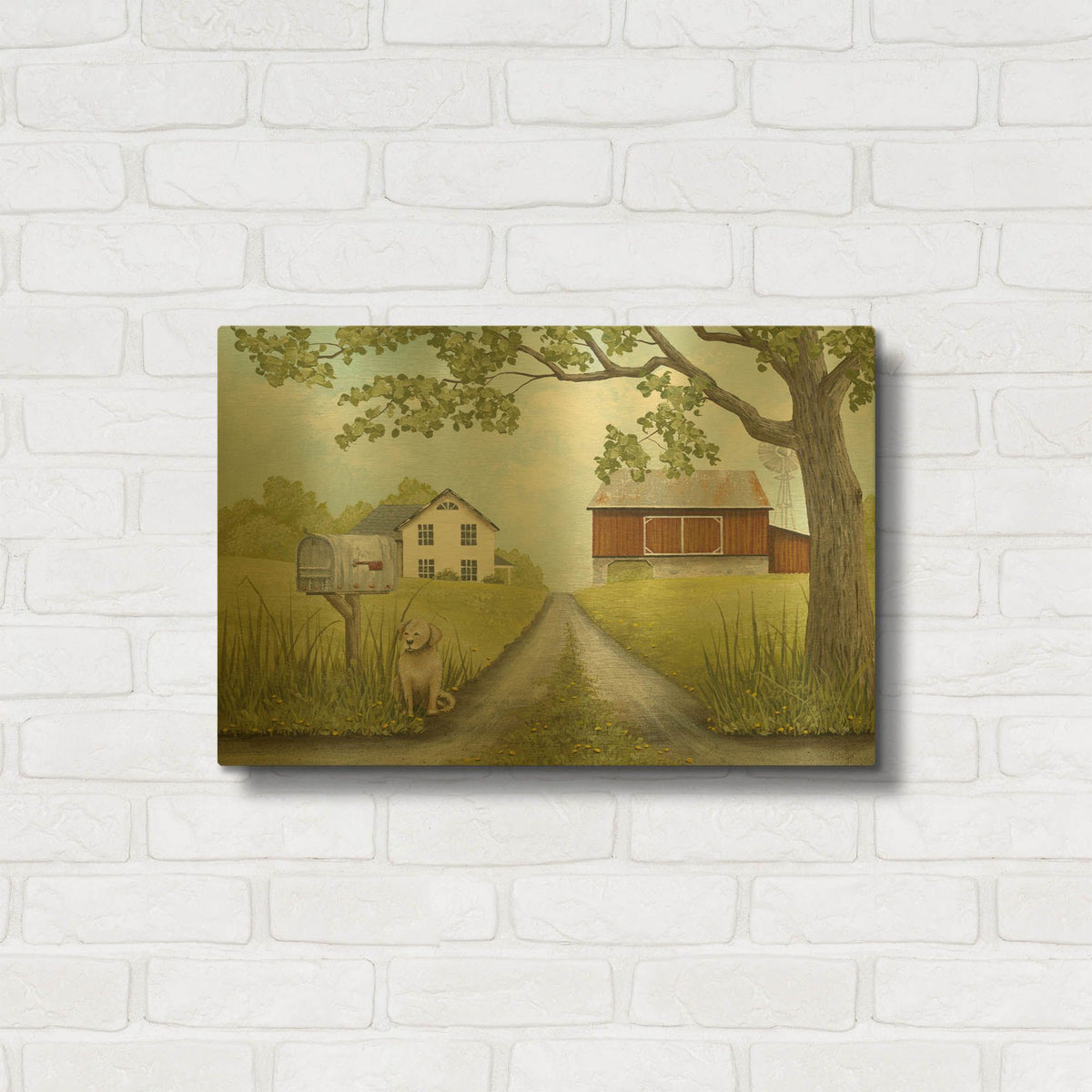 'Waiting for the Mailman' By Tanya Nyp Gold Metal Wall Art
