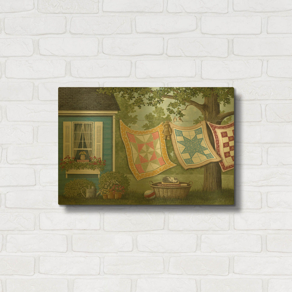 'Wash Day' By Tanya Nyp Gold Metal Wall Art