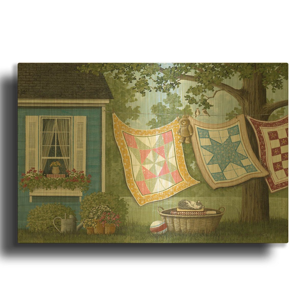'Wash Day' By Tanya Nyp Gold Metal Wall Art
