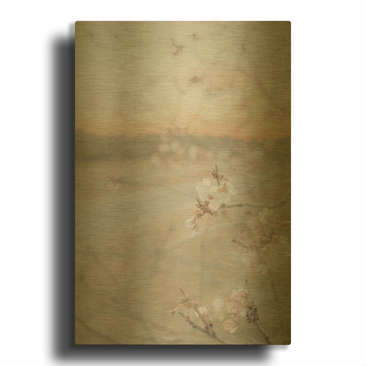 'Blossom at Sunset' By Life BeautifuLEE Gold Metal Wall Art