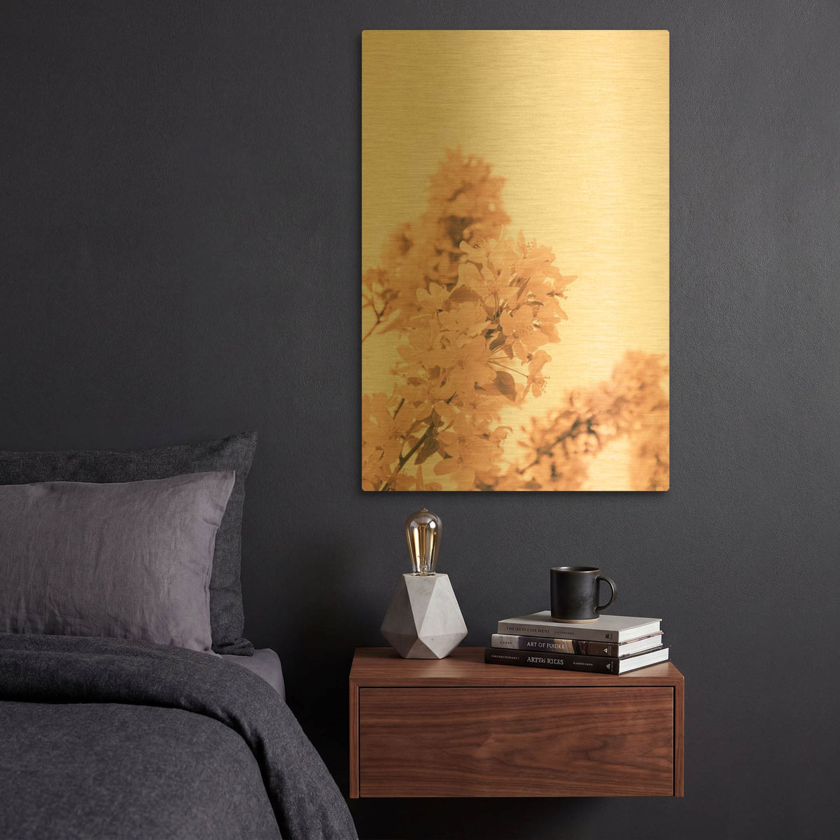 'Blossom Tree Peach Fuzz 2' By Life BeautifuLEE Gold Metal Wall Art