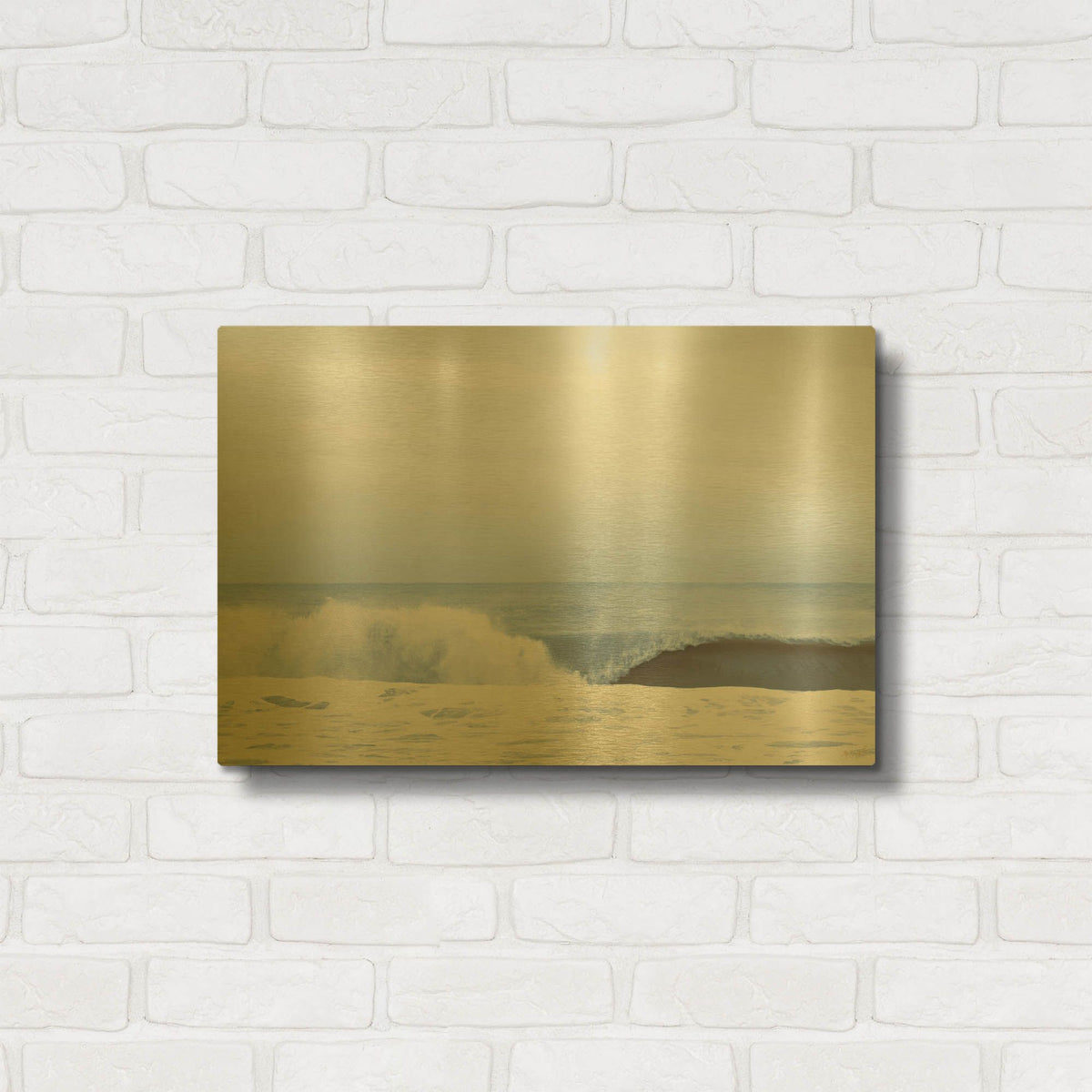 'Blue Action Waves 2' By Life BeautifuLEE Gold Metal Wall Art