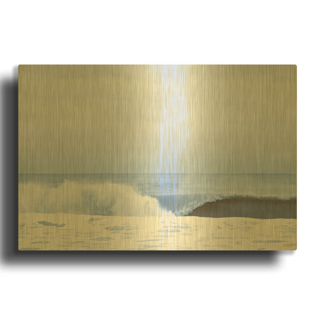 'Blue Action Waves 2' By Life BeautifuLEE Gold Metal Wall Art