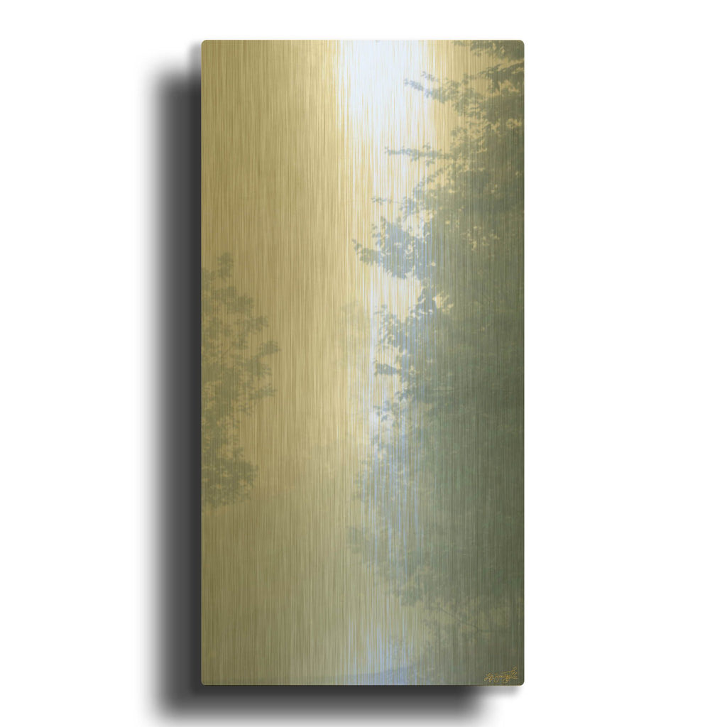 'Blue Fog Forest' By Life BeautifuLEE Gold Metal Wall Art
