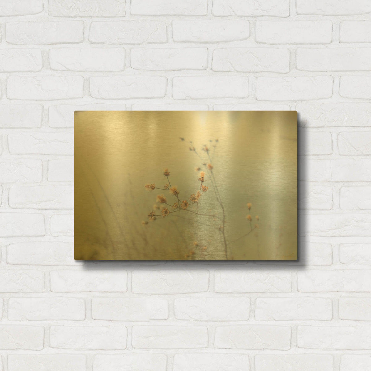 'Blue Glassed Cotton' By Life BeautifuLEE Gold Metal Wall Art