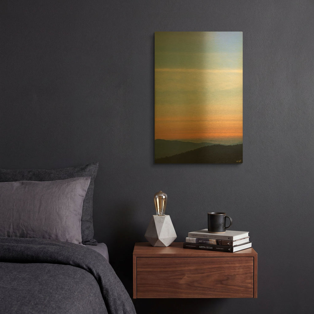 'Blue To Orange Evening' By Life BeautifuLEE Gold Metal Wall Art