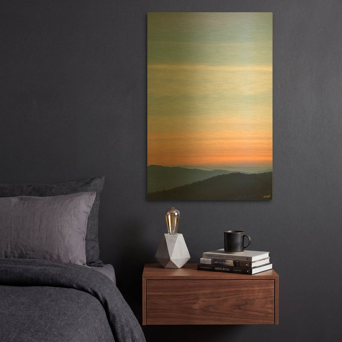 'Blue To Orange Evening' By Life BeautifuLEE Gold Metal Wall Art