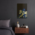 'Bokeh Blue Cluster 1' By Life BeautifuLEE Gold Metal Wall Art