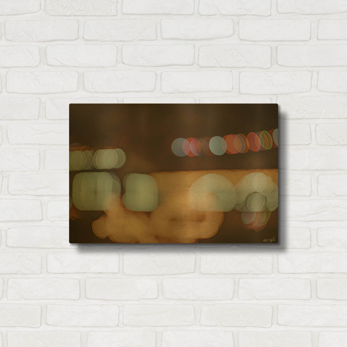 'Bokeh Landscape' By Life BeautifuLEE Gold Metal Wall Art