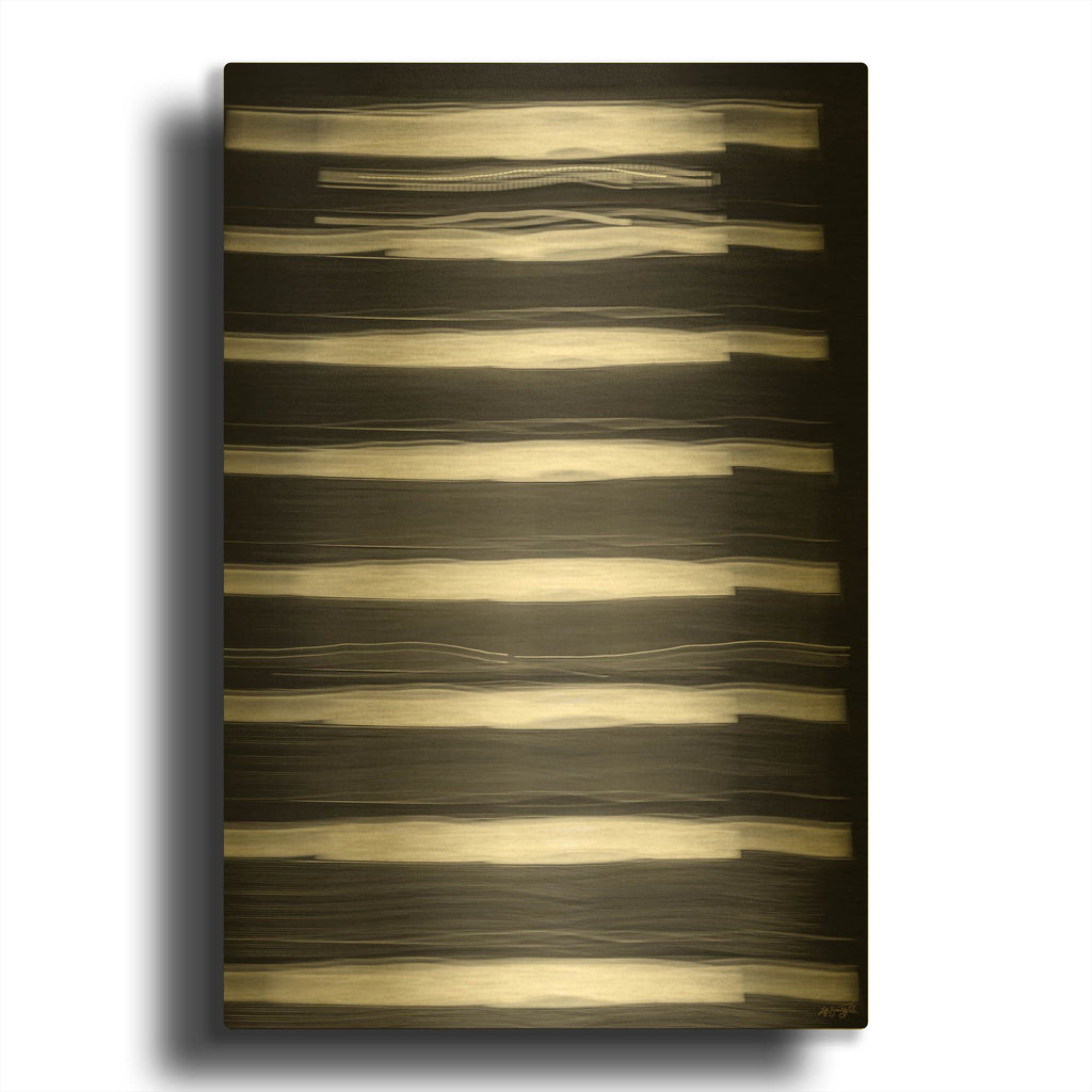 'Brushed Light Streak' By Life BeautifuLEE Gold Metal Wall Art