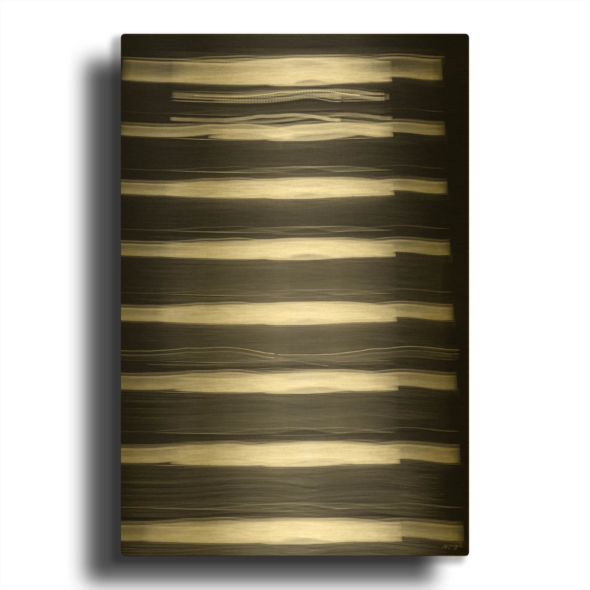 'Brushed Light Streak' By Life BeautifuLEE Gold Metal Wall Art