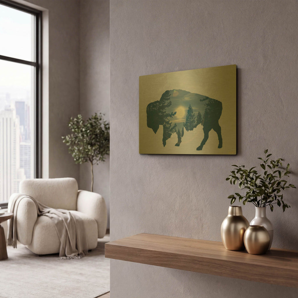 'Buffalo Silhouette' By Life BeautifuLEE Gold Metal Wall Art