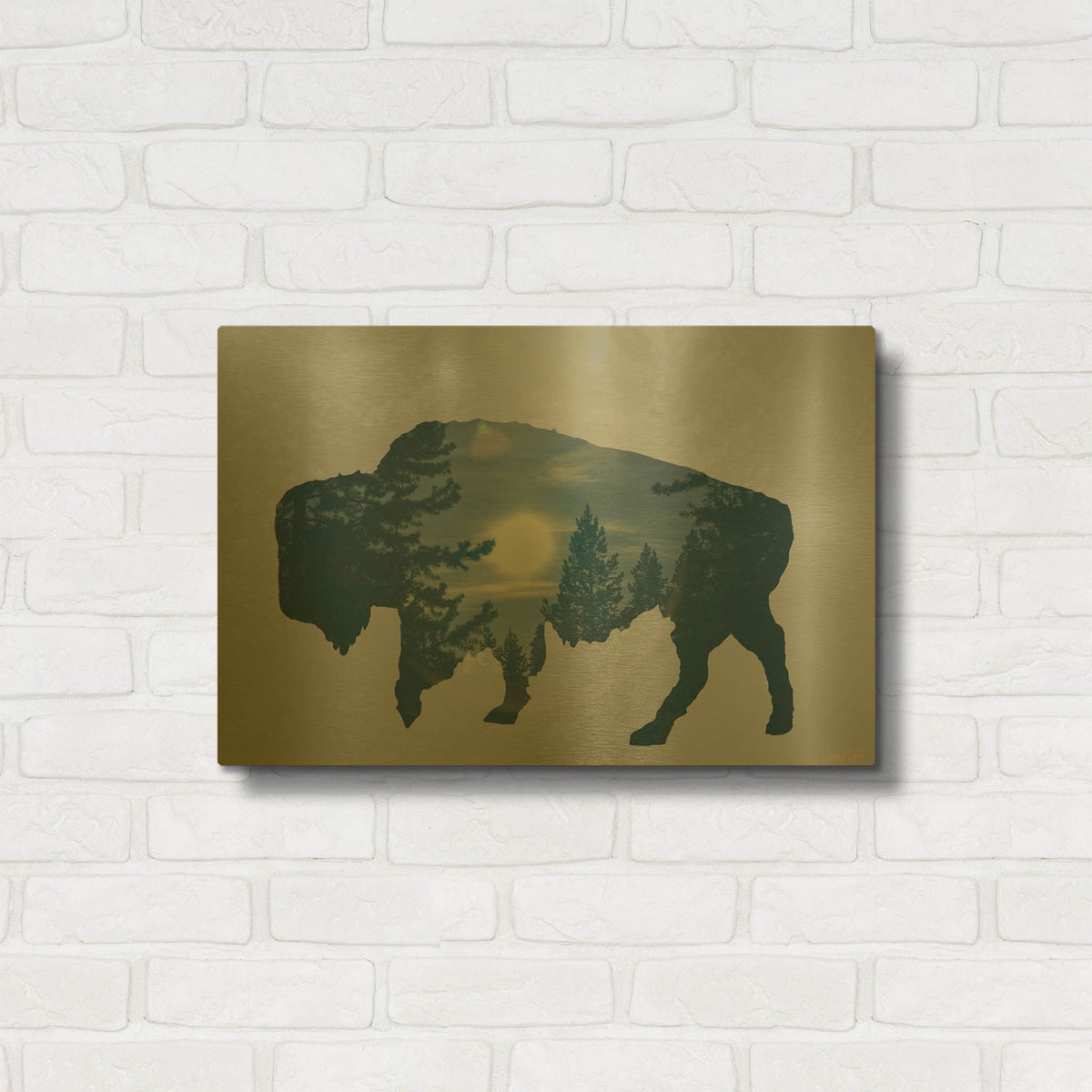 'Buffalo Silhouette' By Life BeautifuLEE Gold Metal Wall Art