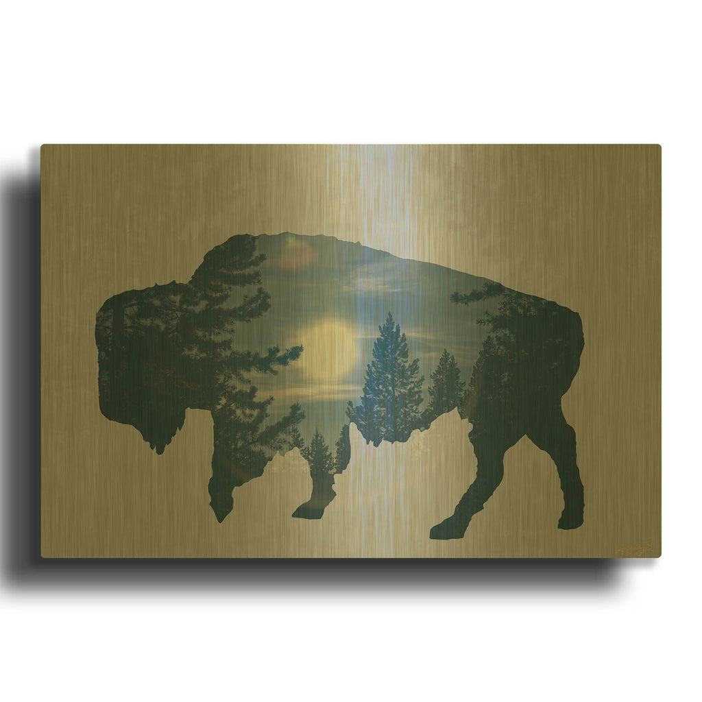 'Buffalo Silhouette' By Life BeautifuLEE Gold Metal Wall Art