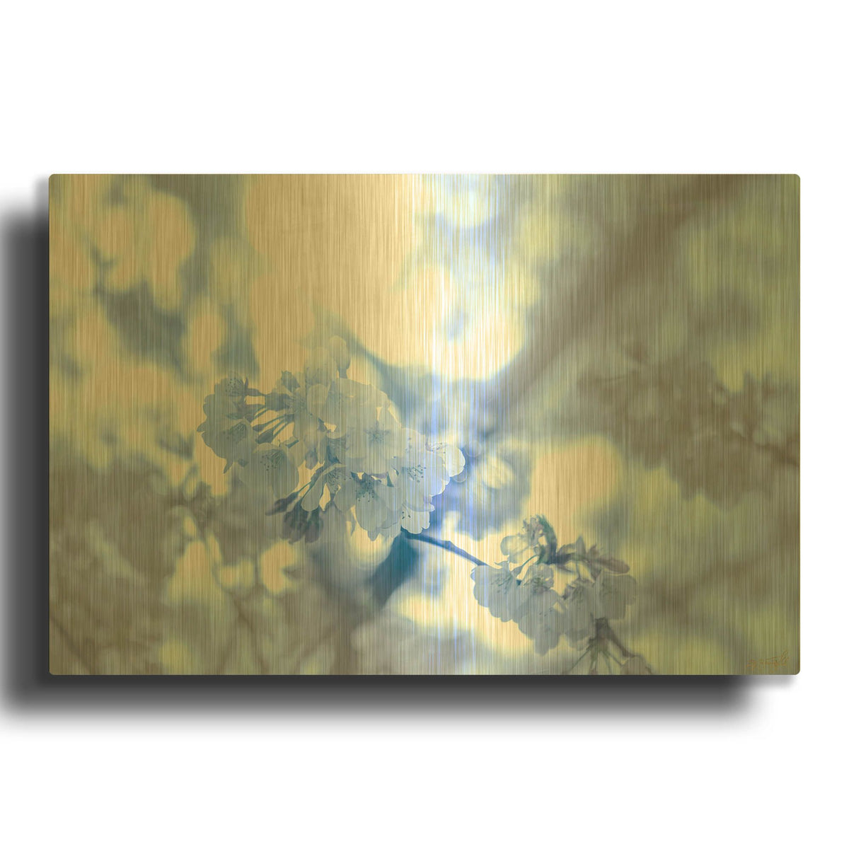 'Cherry Blossom Heaven 5' By Life BeautifuLEE Gold Metal Wall Art