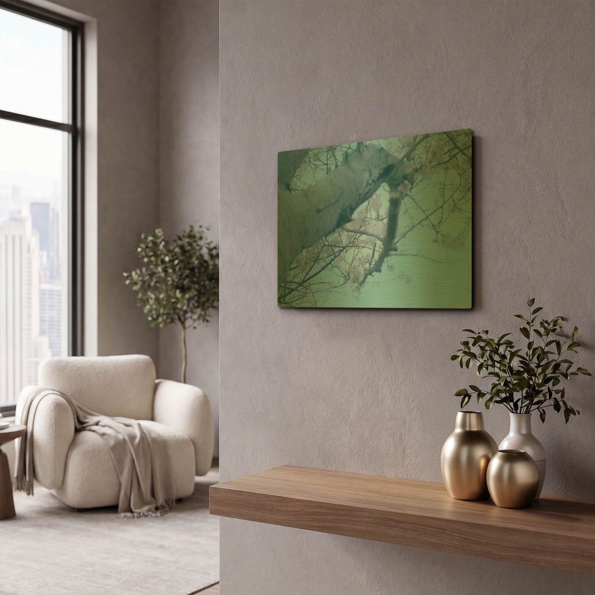 'Cherry Blossom Look Up' By Life BeautifuLEE Gold Metal Wall Art