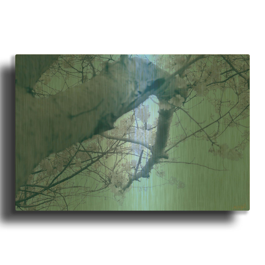 'Cherry Blossom Look Up' By Life BeautifuLEE Gold Metal Wall Art