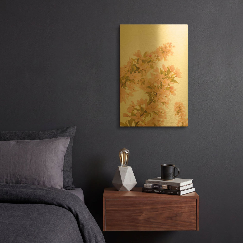 'Cherry Blossom Peach Fuzz 2' By Life BeautifuLEE Gold Metal Wall Art