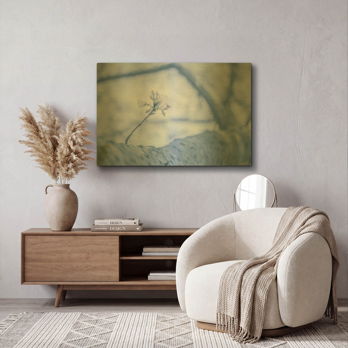 'Cherry Blossom Single' By Life BeautifuLEE Gold Metal Wall Art