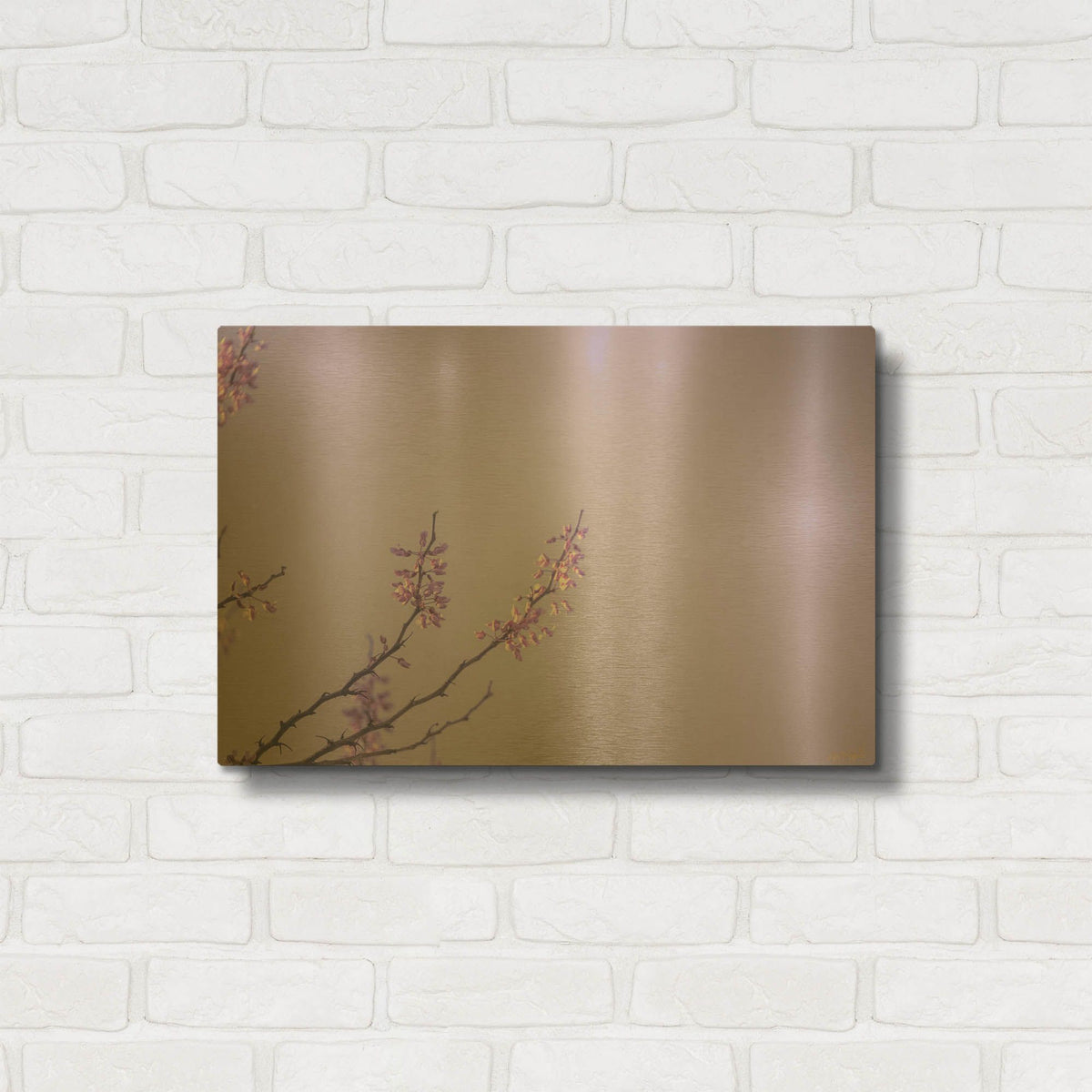 'Cherry Blossom Sky 7' By Life BeautifuLEE Gold Metal Wall Art