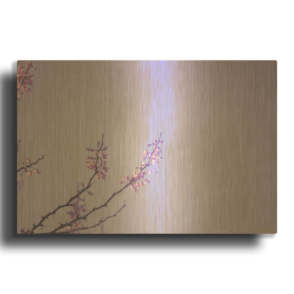 'Cherry Blossom Sky 7' By Life BeautifuLEE Gold Metal Wall Art