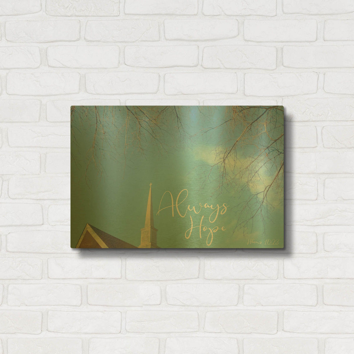'Church - Always Hope' By Life BeautifuLEE Gold Metal Wall Art