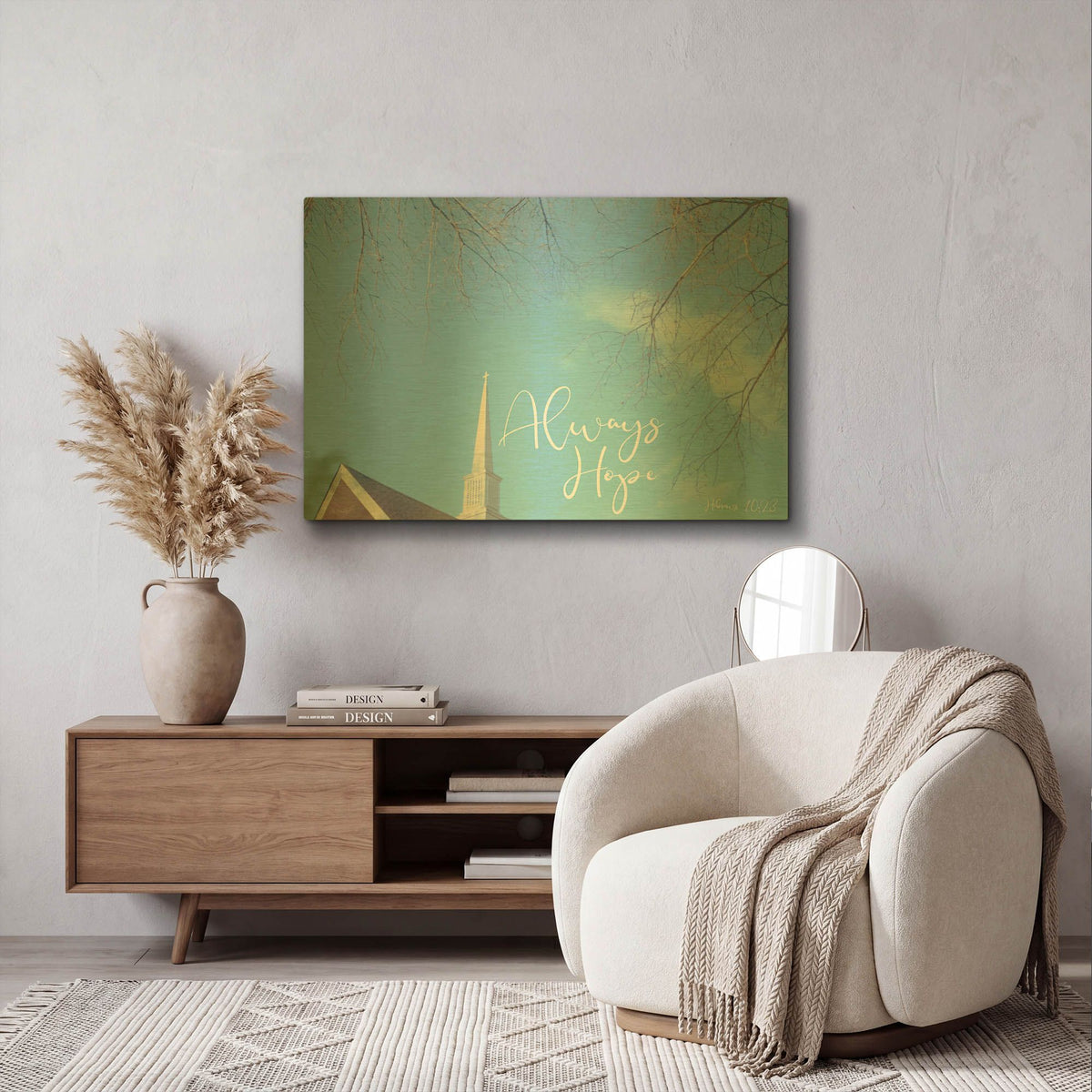 'Church - Always Hope' By Life BeautifuLEE Gold Metal Wall Art