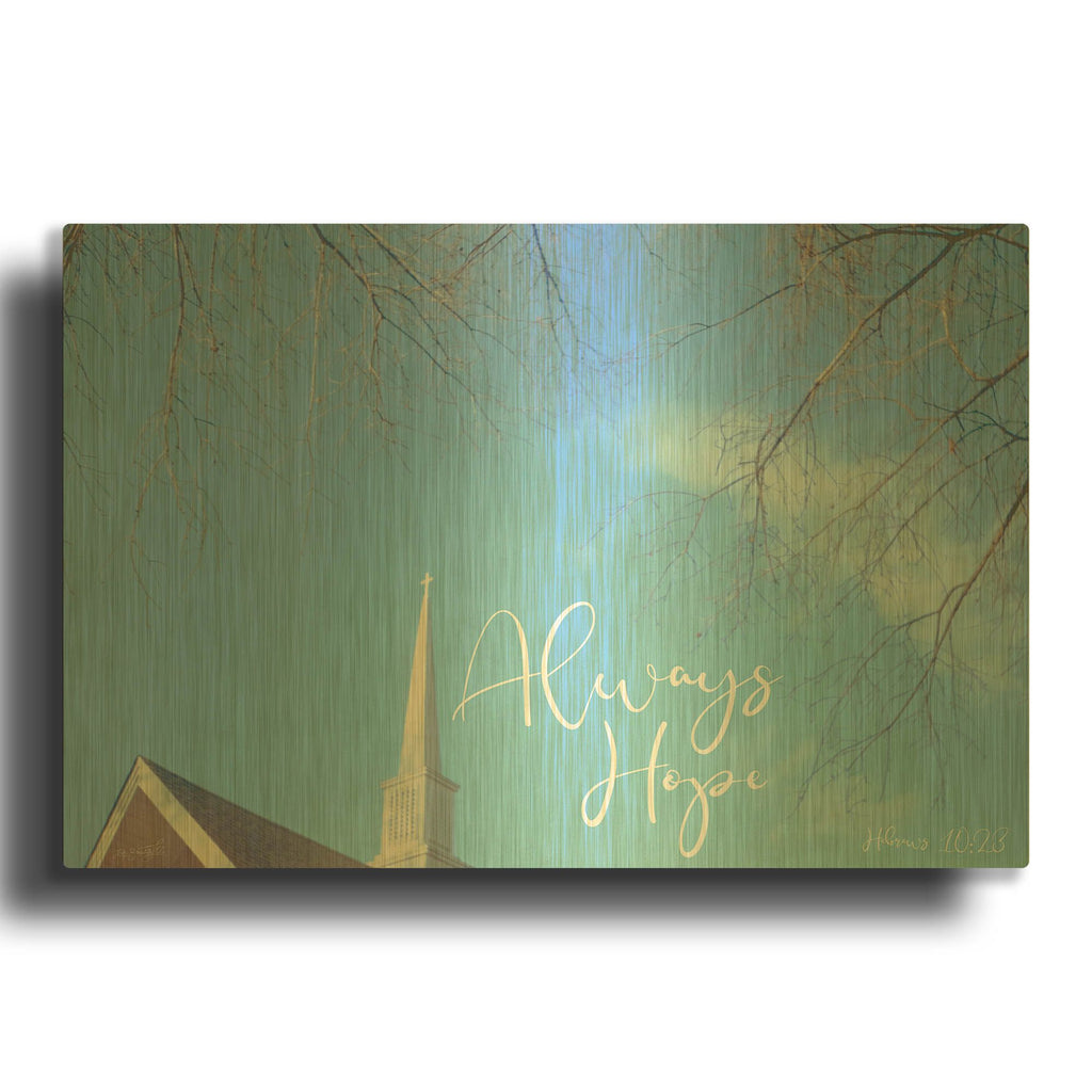 'Church - Always Hope' By Life BeautifuLEE Gold Metal Wall Art