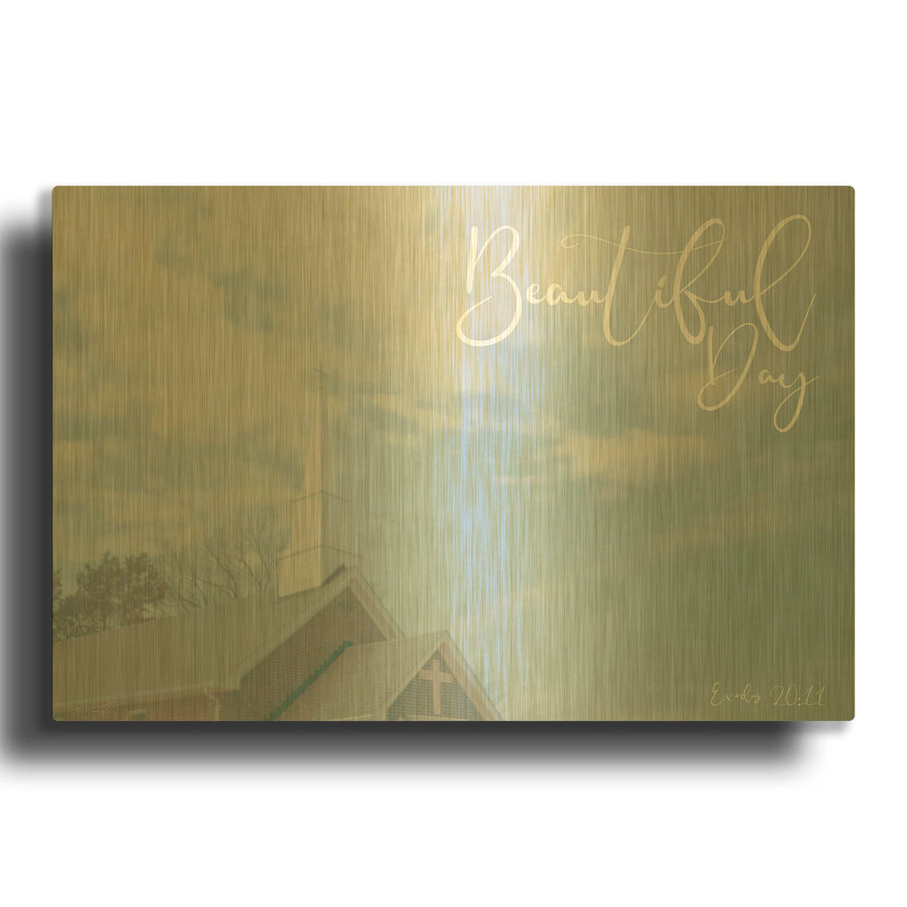 'Church - Beautiful Day' By Life BeautifuLEE Gold Metal Wall Art