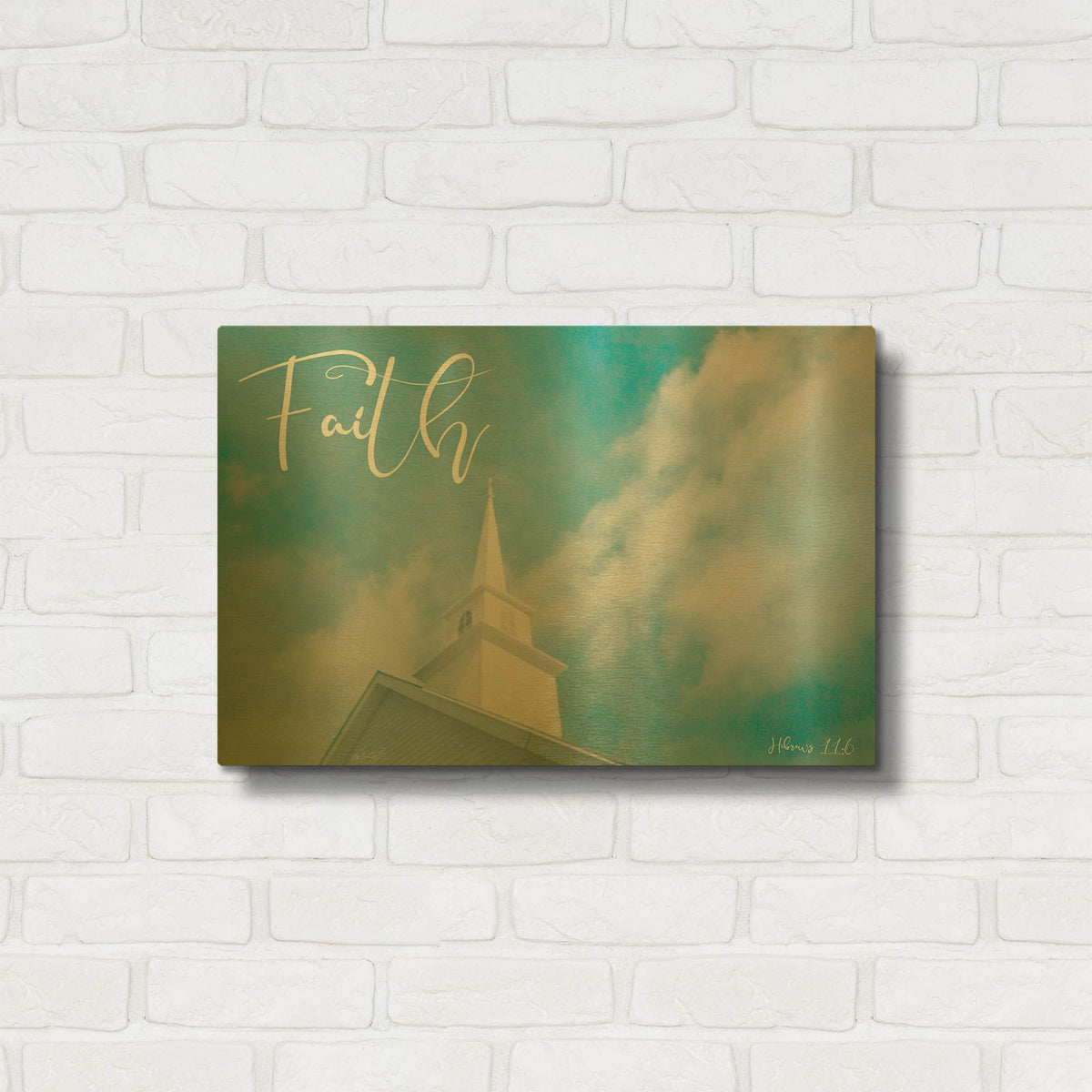 'Church - Faith 1' By Life BeautifuLEE Gold Metal Wall Art
