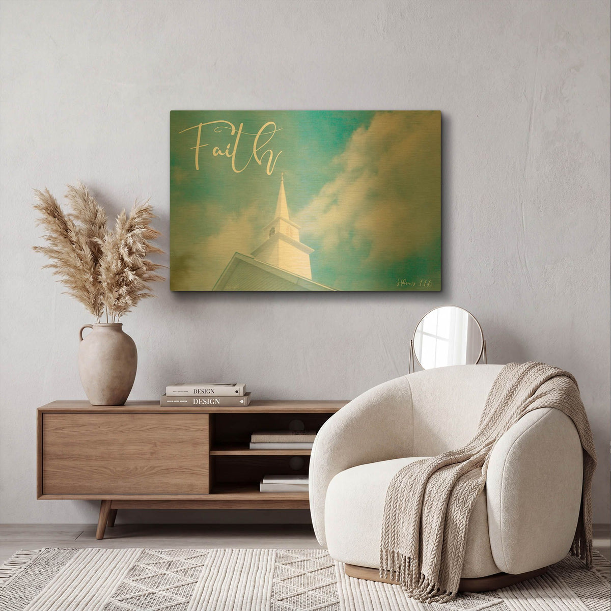 'Church - Faith 1' By Life BeautifuLEE Gold Metal Wall Art