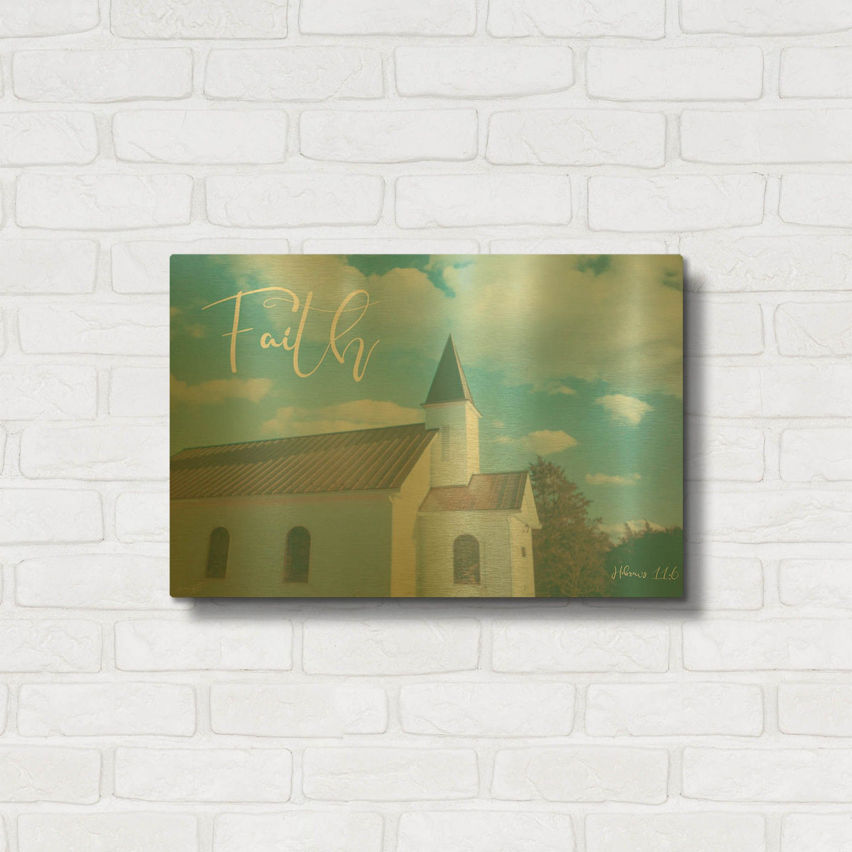 'Church - Faith 2' By Life BeautifuLEE Gold Metal Wall Art