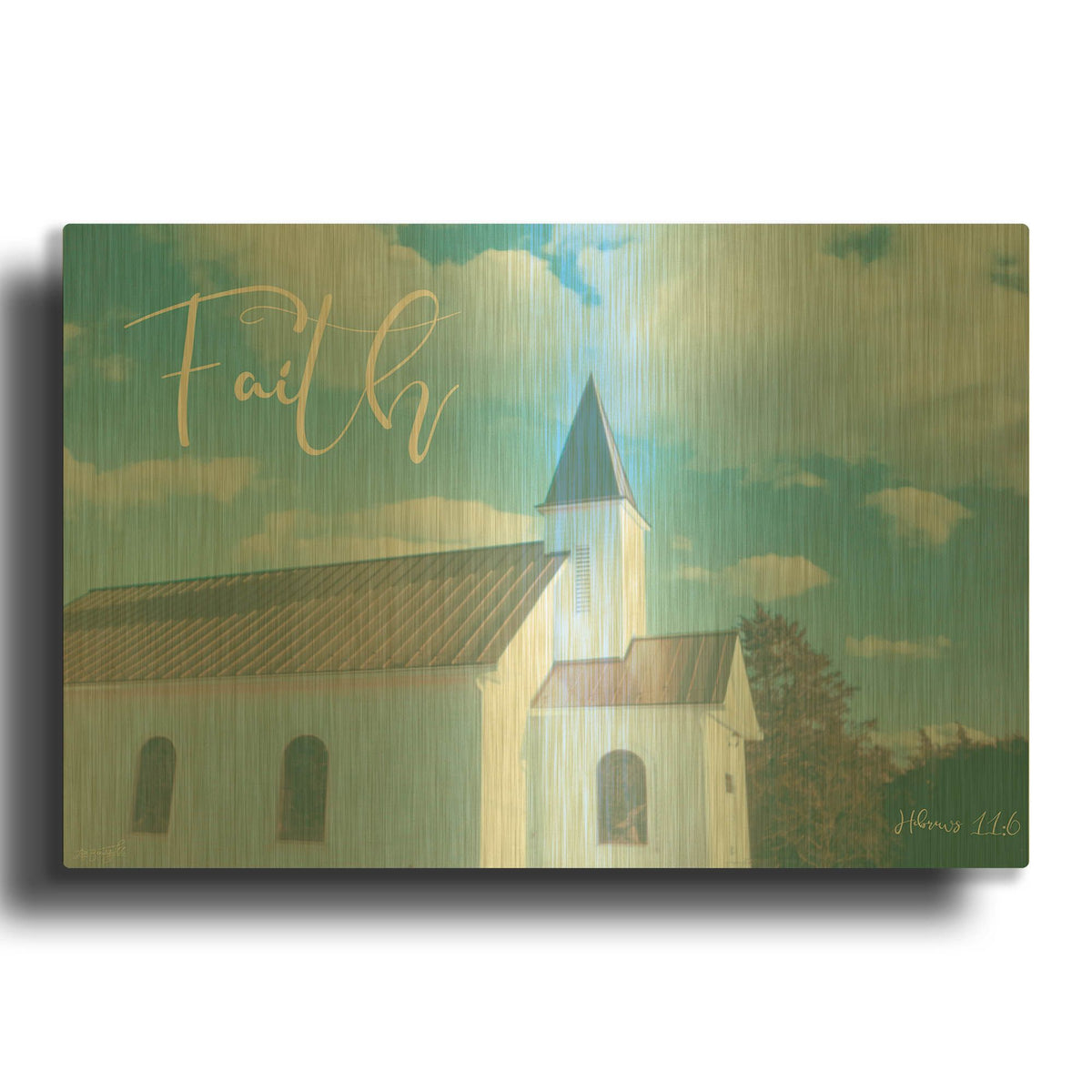 'Church - Faith 2' By Life BeautifuLEE Gold Metal Wall Art