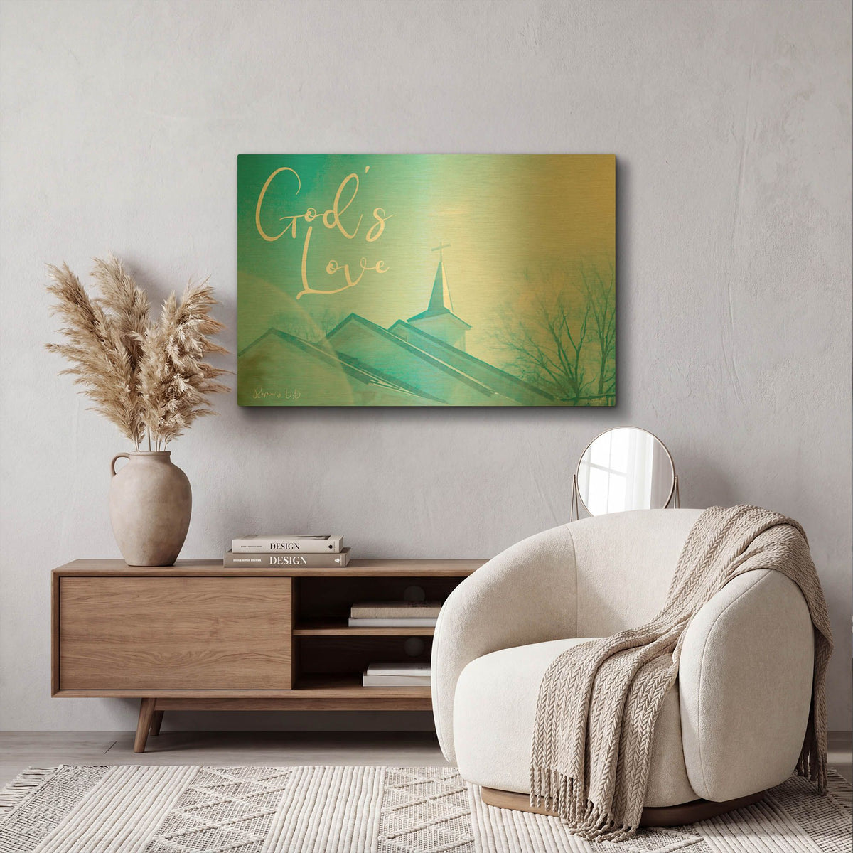 'Church - God's Love' By Life BeautifuLEE Gold Metal Wall Art