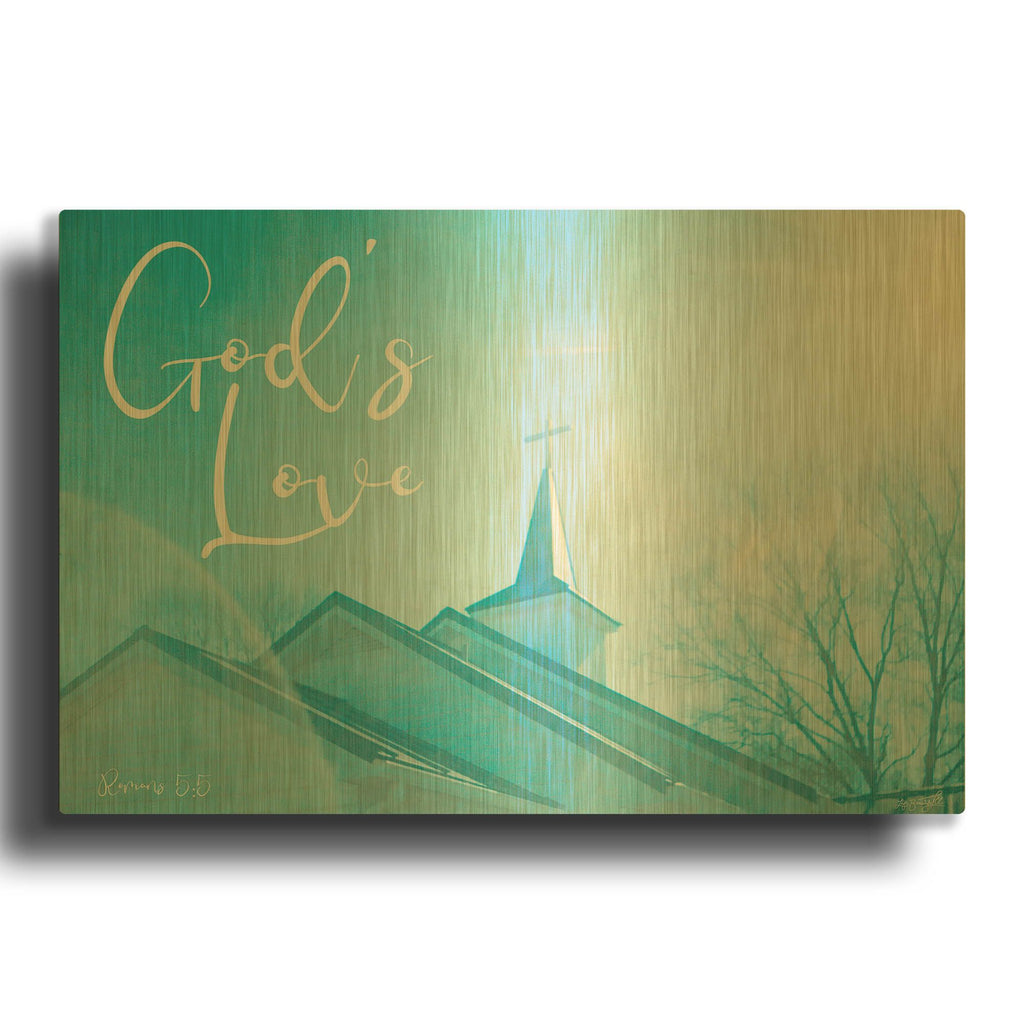 'Church - God's Love' By Life BeautifuLEE Gold Metal Wall Art