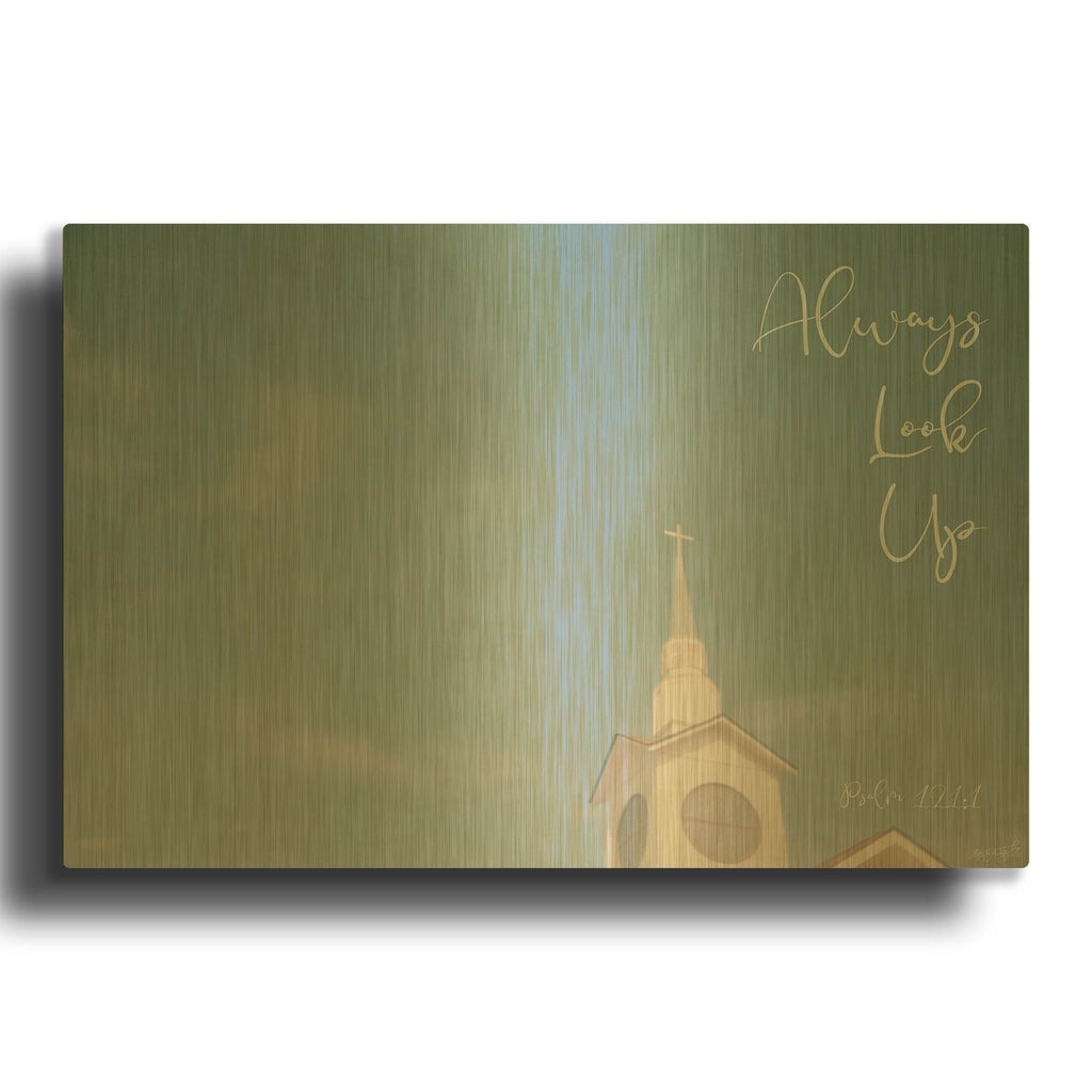 'Church - Look Up' By Life BeautifuLEE Gold Metal Wall Art