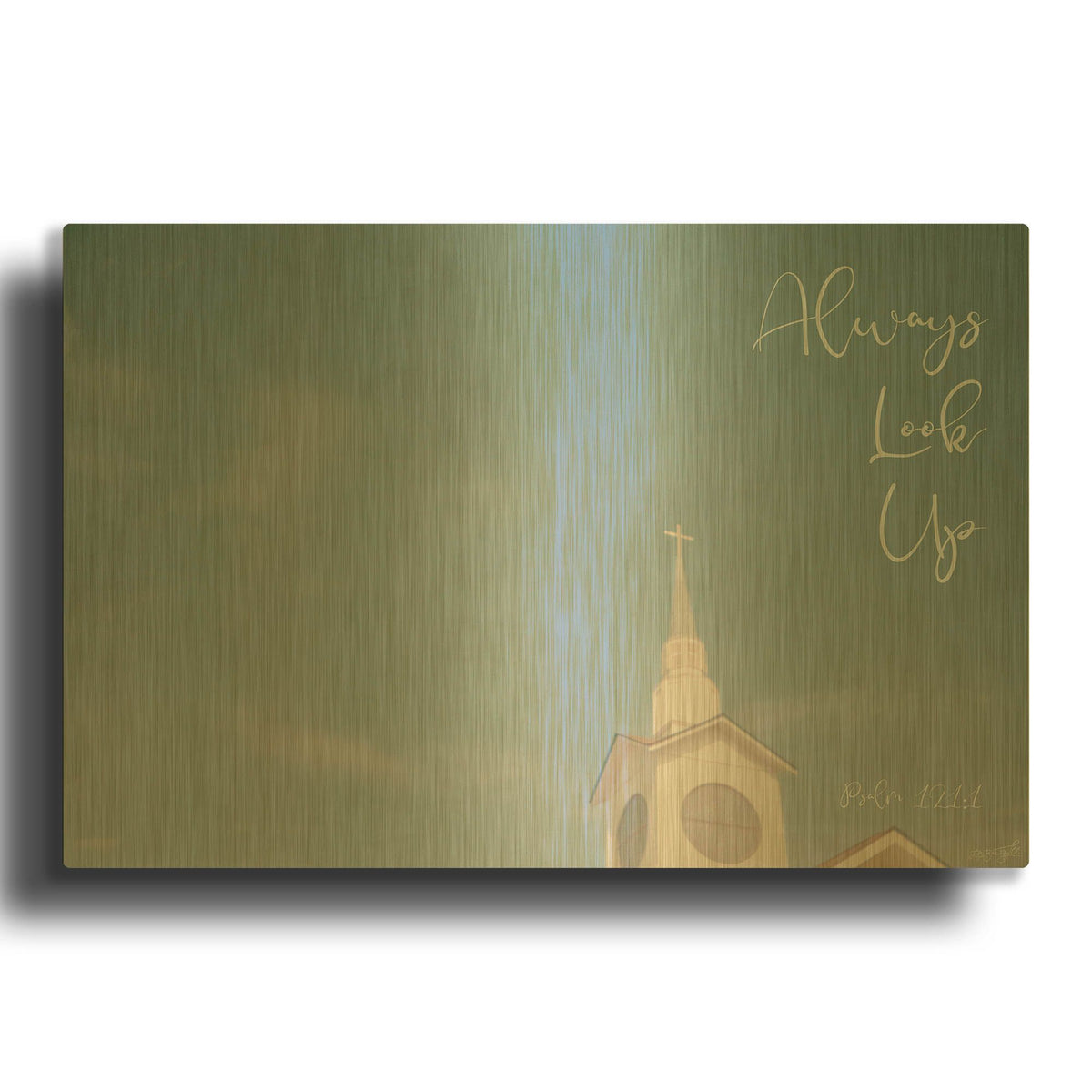 'Church - Look Up' By Life BeautifuLEE Gold Metal Wall Art