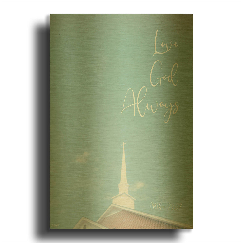 'Church - Love God Always' By Life BeautifuLEE Gold Metal Wall Art