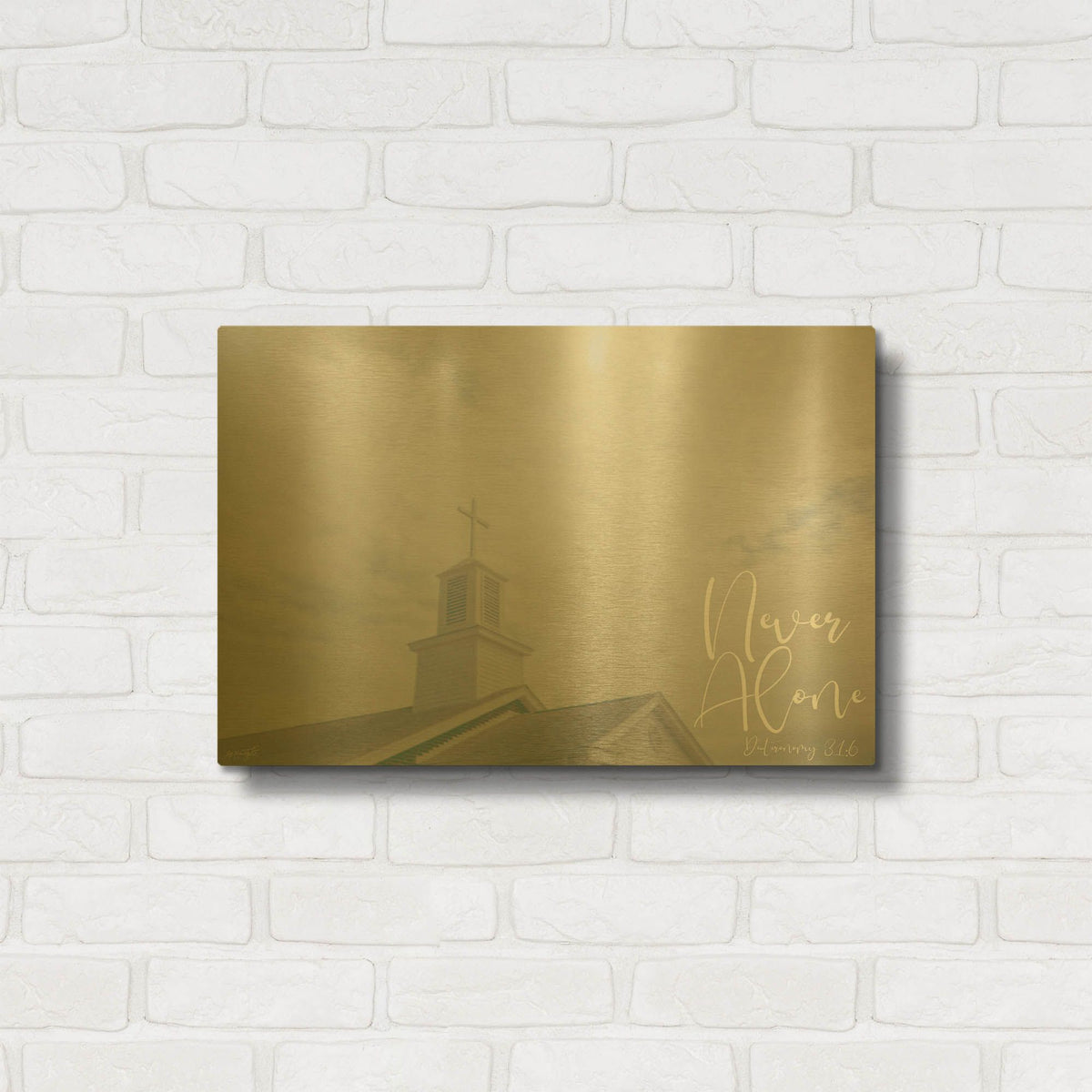 'Church - Never Alone' By Life BeautifuLEE Gold Metal Wall Art