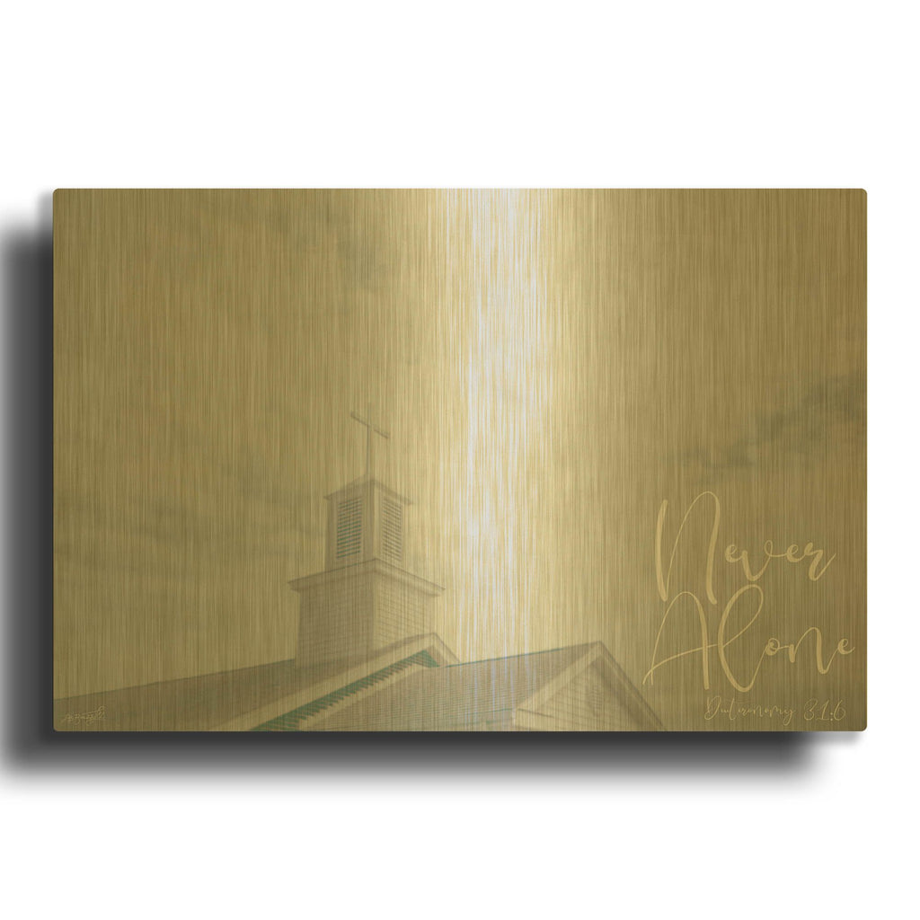 'Church - Never Alone' By Life BeautifuLEE Gold Metal Wall Art