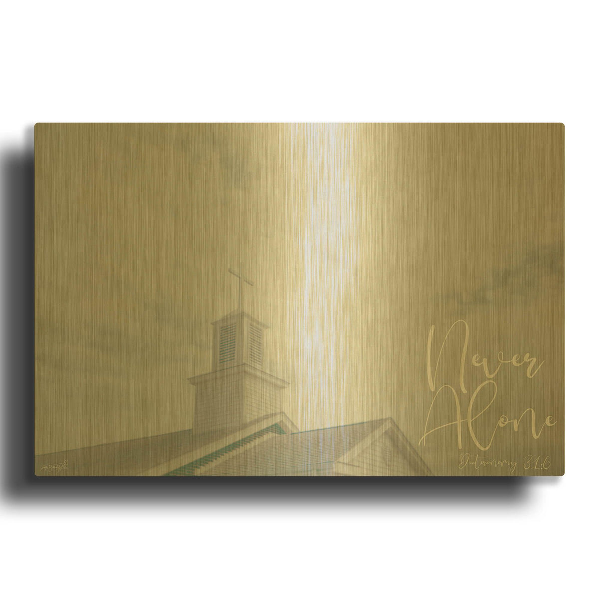 'Church - Never Alone' By Life BeautifuLEE Gold Metal Wall Art
