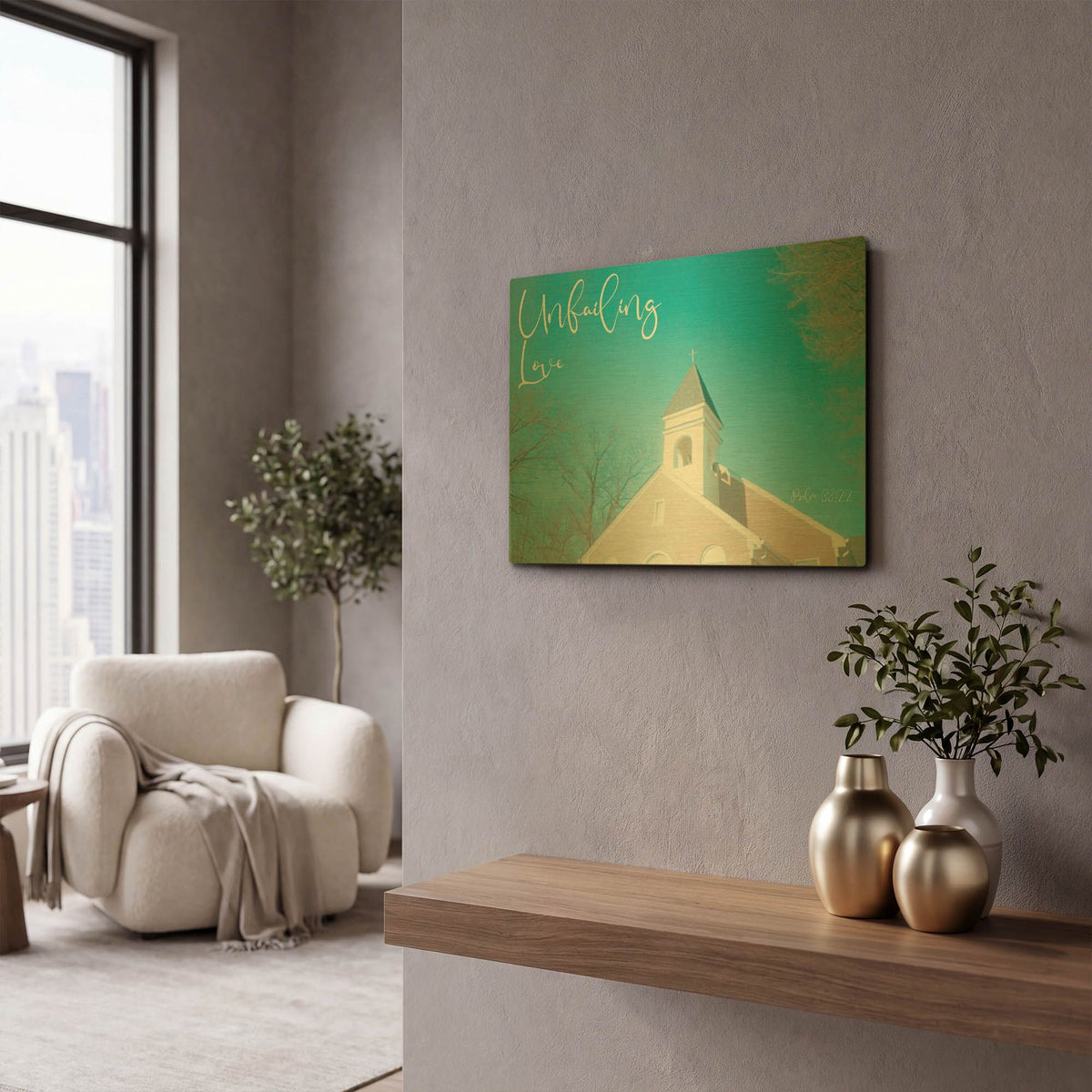 'Church - Unfailing Love' By Life BeautifuLEE Gold Metal Wall Art