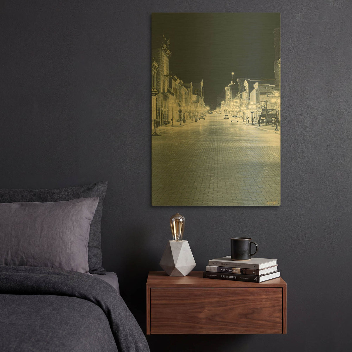 'City Lights - Old Town Glow' By Life BeautifuLEE Gold Metal Wall Art