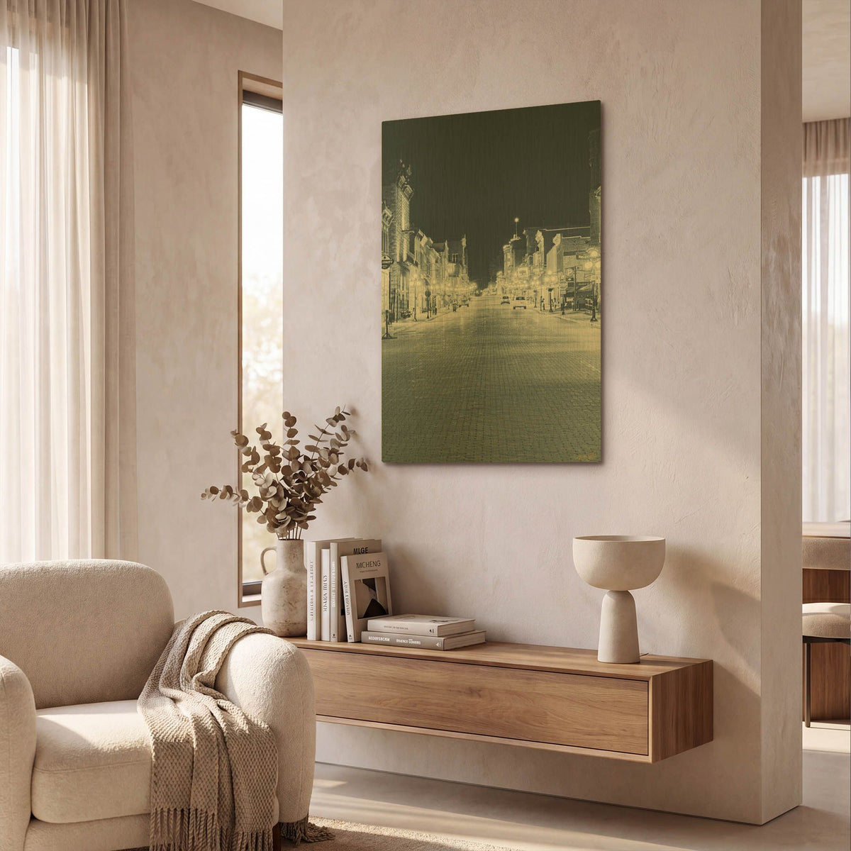 'City Lights - Old Town Glow' By Life BeautifuLEE Gold Metal Wall Art
