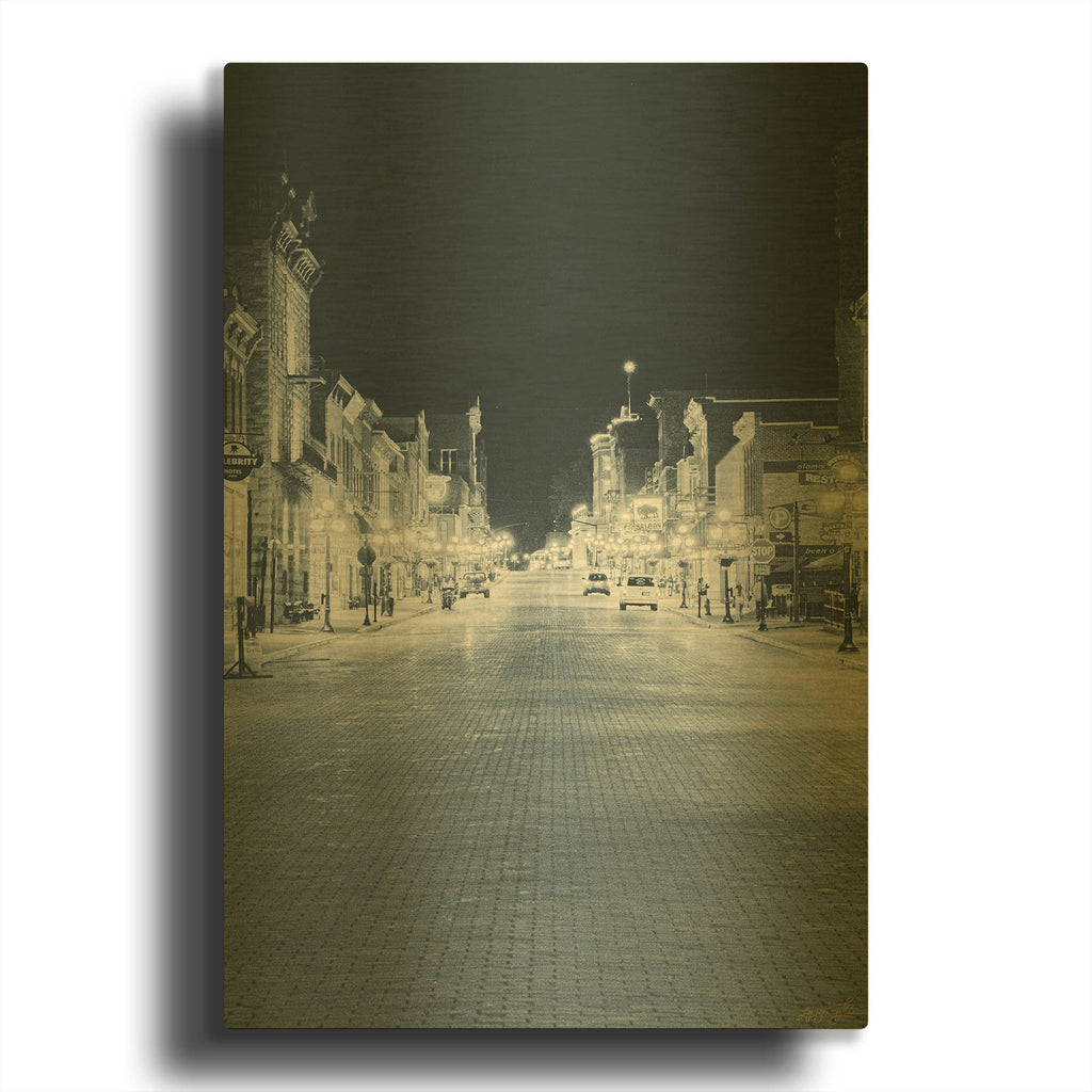'City Lights - Old Town Glow' By Life BeautifuLEE Gold Metal Wall Art
