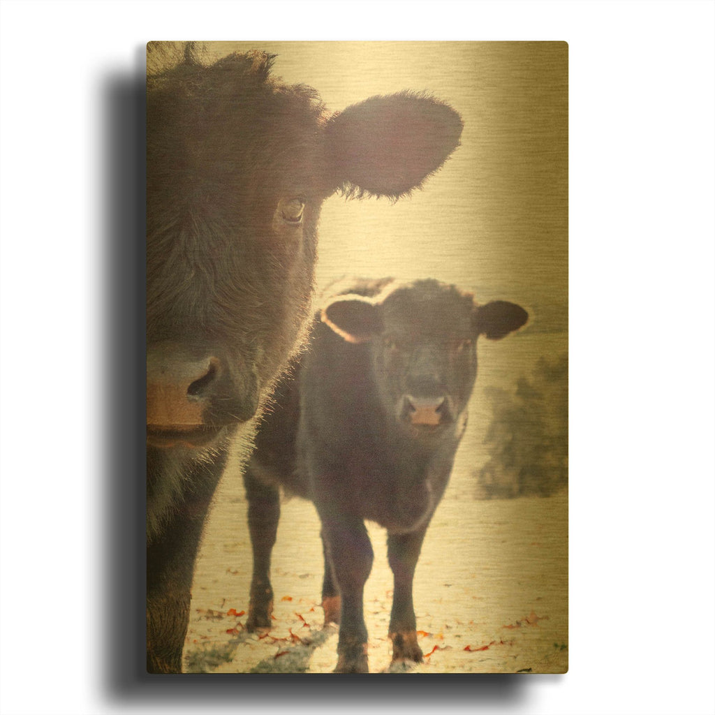 'Cow Paired Together' By Life BeautifuLEE Gold Metal Wall Art