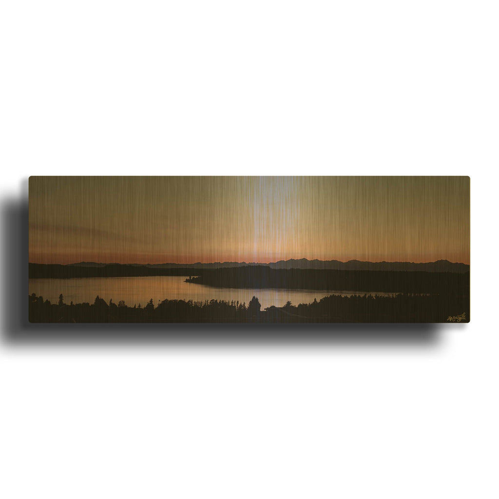 'Diffused Moments - Sunset Waters' By Life BeautifuLEE Gold Metal Wall Art