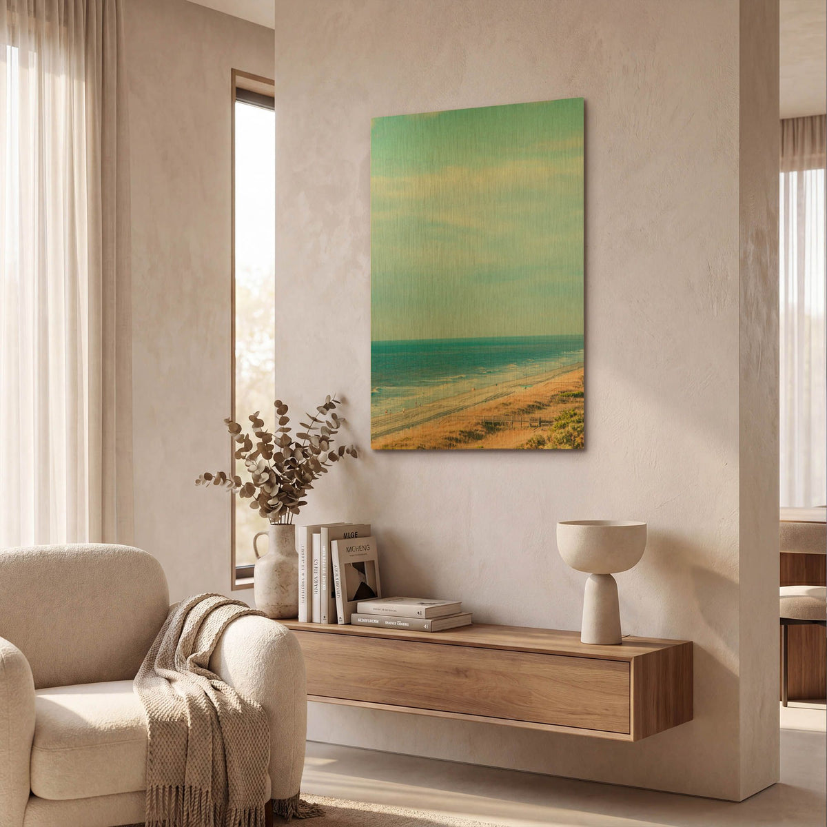 'Enjoying the Beach' By Life BeautifuLEE Gold Metal Wall Art